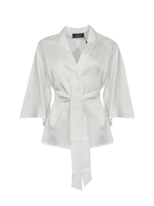 Camicia incrociata in raso Clips | A306 942000003